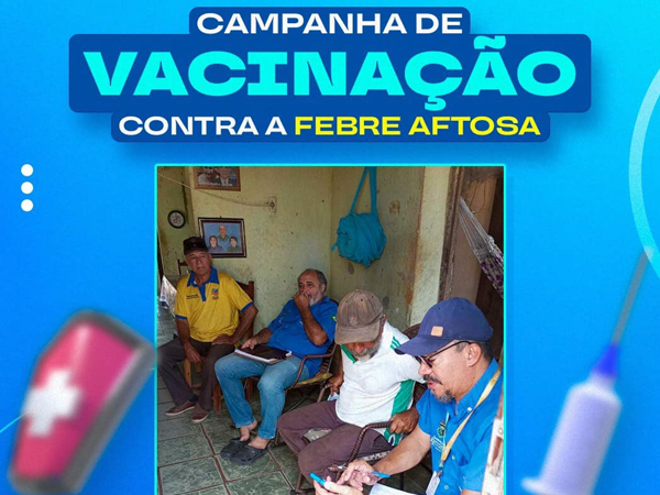 Vacinação assistida contra a febre aftosa na localidade Umarizeira