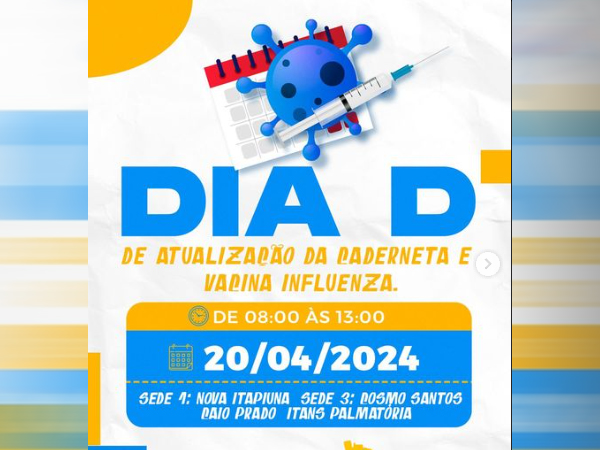 Dia D de atualização da caderneta de vacinação contra Influenza