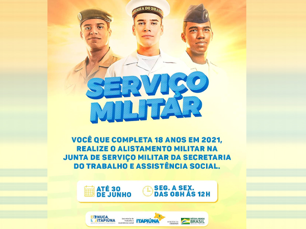 Exército Brasileiro - Chegou a hora de se alistar! Se você é do sexo  masculino e completa 18 anos em 2018 (independente do mês de aniversário),  você deve se alistar até 30